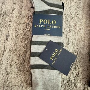 NWT Polo gray multi colored 3 sock pack